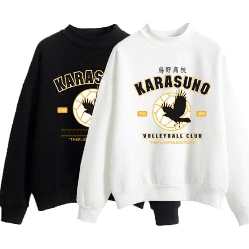 Japanese Anime Hoodies Women Funny Streetwear Harajuku Karasuno Fly High Graphic Female Sweatshirts Unisex Long Slevee Loose Top