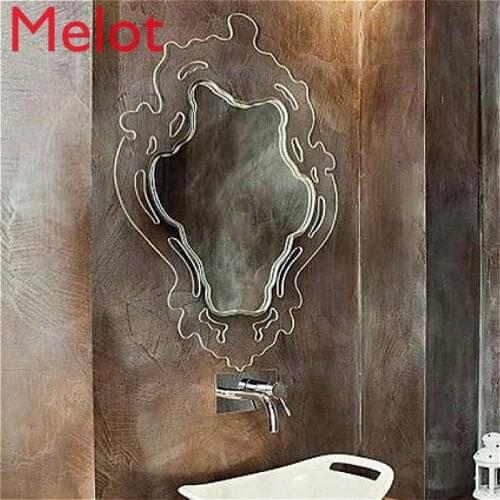 High-End Luxury Art Fashion Bathroom Mirror Modern Home Bathroom Super White Glass Hanging Decorative Mirror