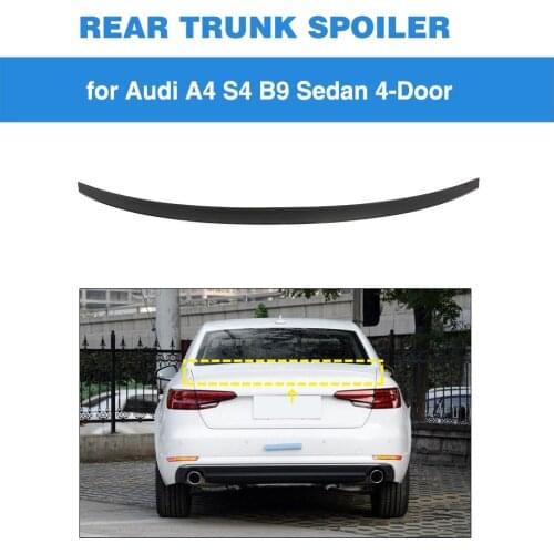 Rear Trunk Boot Lip Spoiler Wing Lip for Audi A4 Sline S4 B9 2017 - 2019 Carbon Fiber
