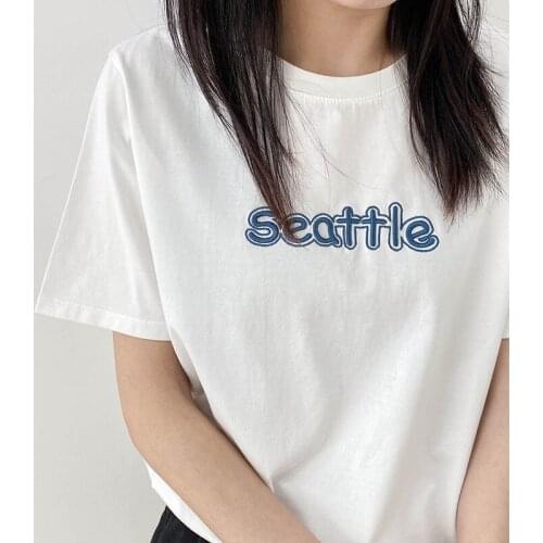 2021 Womens Summer T Shirt Female O-Neck Letter Print Women Casual Cotton T-Shirts With Short Sleeve Casual Tops For Women Tees