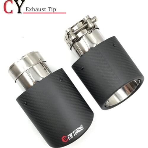 1Piece 105/115MM Outlet Oval Matt Cabon Fiber Exhaust Tip Universal Oval Muffler Pipe