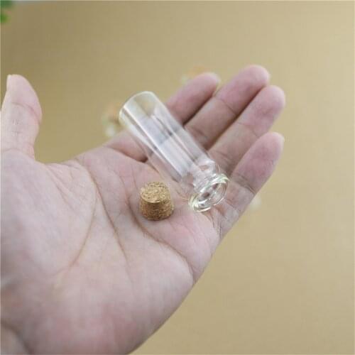 100 pieces 22*60mm 12ml Corks Small Glass Bottles Crafts Storage Tiny Jars Transparent Empty Glass Jar Mini Bottle