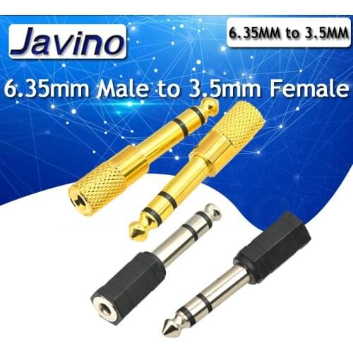 2pcs Jack 3.5 Speaker Connector 6.35mm Male to 3.5mm Female Audio Connector 3.5 Jack Aux Cable for Speaker Guitar Jack 6.35
