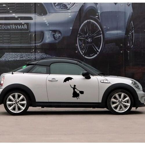 58cm x 50.27cm 2 x Mary Poppins Funny Graphical (one For Each Side) Car Sticker For Truck Window Auto Door Vinyl Decal 9 Colors