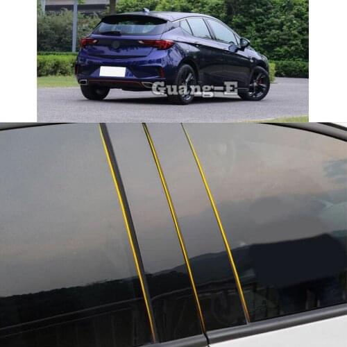 Car PC Material Pillar Post Cover Door Trim Window Piano Black Molding Sticker Plate For Buick Verano Hatchback Sedan 2015-2018
