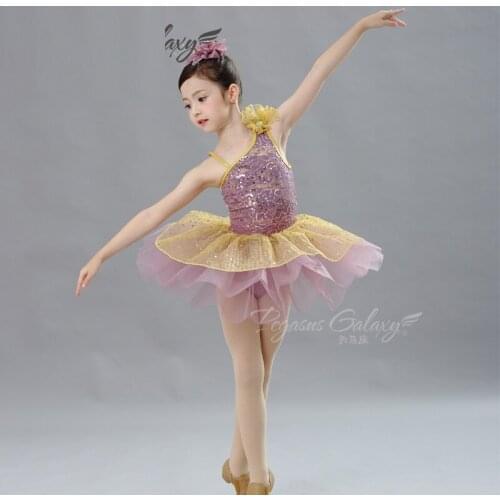 H2675 Children Ballet Dancing Dress Princess Sequin Tutu Dresses Girl Stage Professional Performance Swan Lake Pancake Dancewear