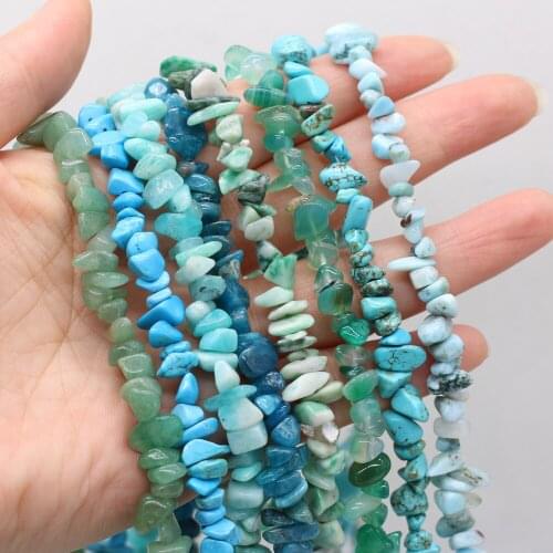 Natural Semi-precious Chip Beads Green Amazonite Aventurine 5-8mm For DIY Necklace Earrings Accessories Gift Length 40cm