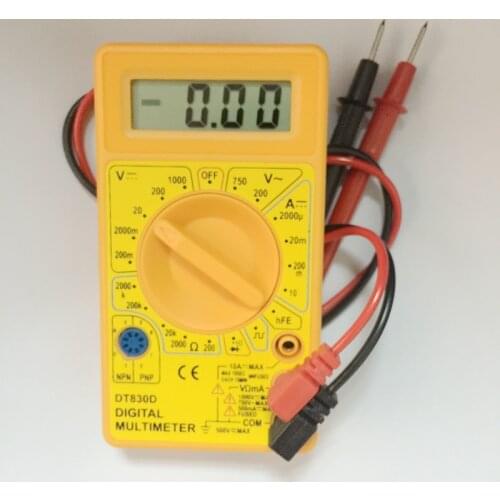 Mini Digital LCD Multimeter AC DC Voltage Ampere Meter Voltmeter Ohmmeter Ammeter Ohm Tester With Buzzer Probe Leads