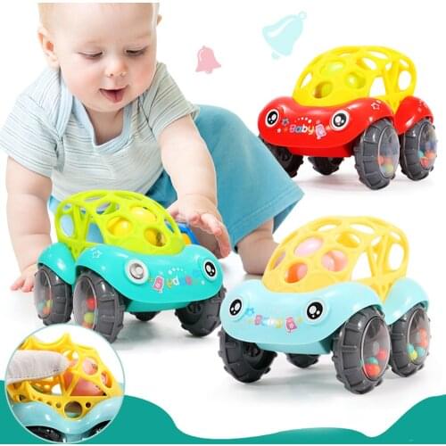 Baby Rattles Mobiles Non-toxic Plastic Colorful Music Handbell Grasping Gums Soft Teether Educational Toys For Newborn Baby Gift