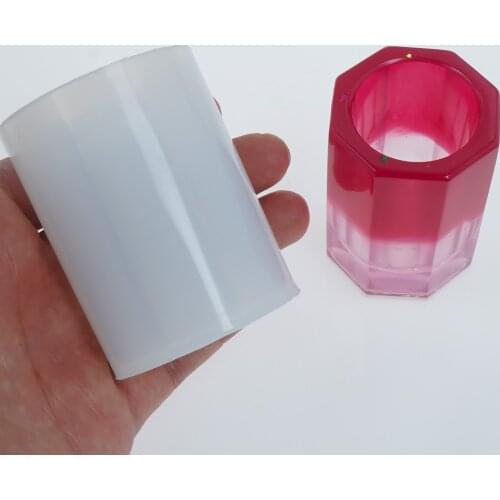 Silicone Pen Holder Mold polygon Pen Container Mold Pen Box Mold Desktop Decoration 10370751