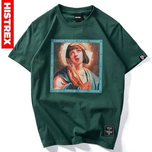 Quentin Tarantino Movie Men T Shirt 100 Cotton Thick Virgin Mary Streetwear Harajuku Funny T-shirts Male Clothes Tee Women Mens