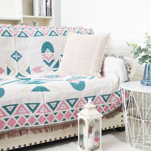Geometry Thicken Non-slip Cotton Thread Sofa Cover Throw Blanket Dustproof Table Cloth Soft Bedding Blanket Tapestry Bedspread