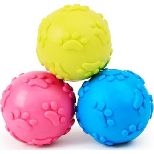 Candy Rubber Squeak Toys For Dog Cat Pets Chew Toys Sound Ball Training 6 CM