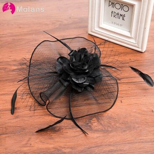 Molans Beautiful Retro Flower Headband for Bridal Hair Accessories Fashion Feather Fringed Hairpin Hair Hoop Wedding Style