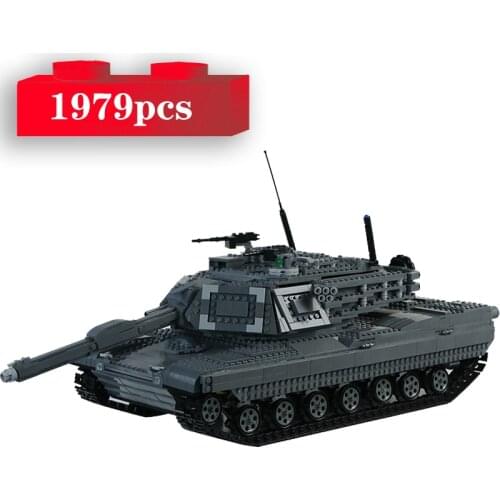 Military M1 Abrams Main Battle Tank Model Building Blocks Remote Control Assembled Tanks Bricks Toys for Children Boys Gifts