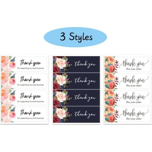 20-100pcs Flower Thank You Seal Labels 5*10cm Thank You For Supporting My Small Business Stickers Wedding Scrapbooking Stickers