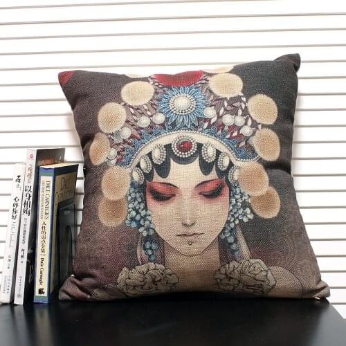 Rising star face pillow cover, Girl Linen cushion cover,office pillow Home decorative sofa cushions