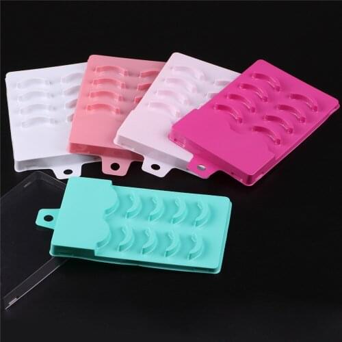 Wholesale clear lashes trays holder for mink eyelashes plastic acrylic tray for eyelash packaging box rectangle case