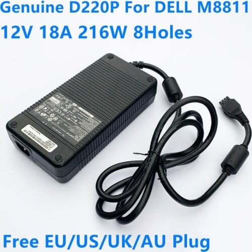 Genuine 12V 18A 216W 8Holes D220P-01 M8811 ADP-220AB B AC Adapter For Dell DA-2 OPTIPLEX SX280 GX745 GX620 SX760 Laptop Charger