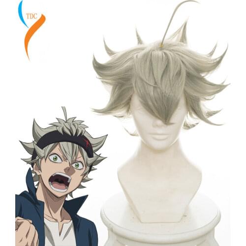 Black Clover Anime Cosplay Asta Gridelin Short Wig Cosplay Accessory Heat-resistant fiber Cosplay Wigs Costume Prop + Wig Cap