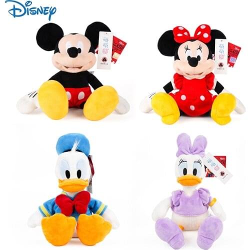 Genuine 30cm 12inch Stuffed Mickey Minnie Mouse Donald Duck Plushie Toys for Girl Child Christmas Gifts Original Disney Plush