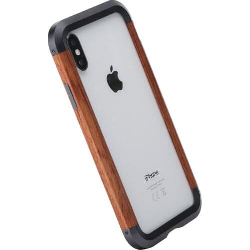 Shockproof Wood Phone Case for iPhone 12 11 Pro Max Armor shockroof Metal bumper Back Cover for iphone 7 8 Plus X Xr Xs Max Capa