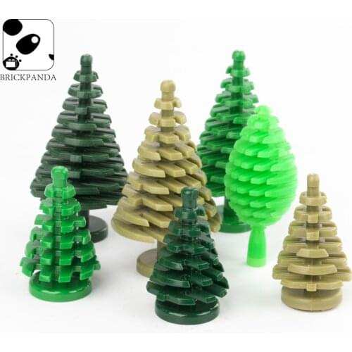 Plants Tree Building Blocks City Garden Figures Accessory House Courtyard Green Bush Flower Grass Bricks Christmas Kids Toys