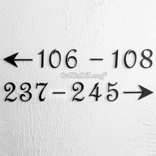 High Quality Pure Brass Self-adhesive Black House Number Address Digits 0~9 Door Plaque Sign Apartment Dormitory House Signs