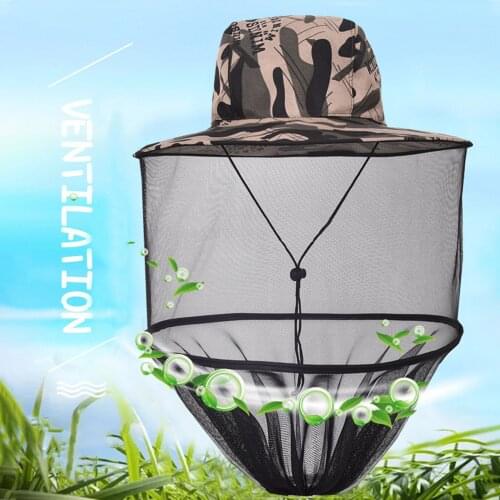 Fishing Sun Net Hat Breathable Anti-bee Net Hat Outdoor Night Fishing Cap Summer Soft ​Proof Sunscreen Camping Equipment
