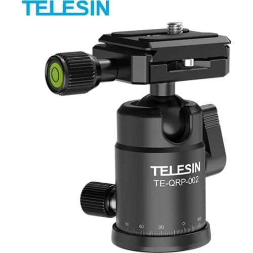 TELESIN Tripod Ball Head 25mm 22.5mm Panoramic Center Design With Quick Release Plate for Cannon Sony Nikon DSLR Camera Monopod