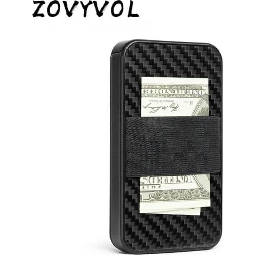 ZOVYVOL 2021 Carbon Fiber Smart Wallet Multi RFID Blocking Money Bag Security Aluminum Card Holder Cartera Feminina Tarjetero