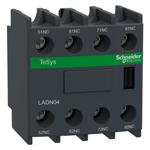 Auxiliary contact block, TeSys D, 4NC, front mounting, screw clamp terminals LADN04 LAD-N04
