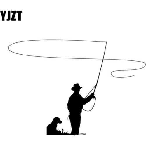 YJZT 14.3cm*10cm Fun FISH Hunting Fishing Sticker Vinyl Car Decal Car-styling Accessories C11-0004