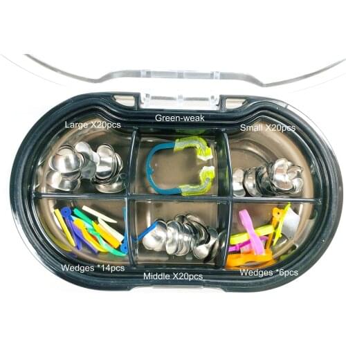 Green Weak Set Dental COTISEN Sectional Matricx System With Wedges/U Shape Froceps Super Good Quality