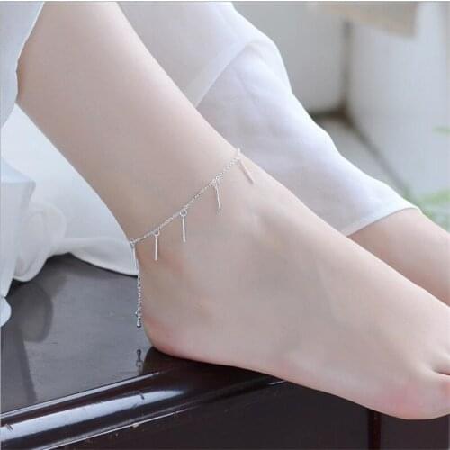 New Top Lady Anklets For Women Party Accessories Trendy Venue 925 Sterling Silver Bracelet Girls Jewelry Female Party Bijou