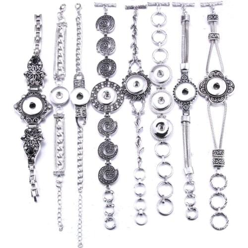 2018 New Snap Bracelet High Quality Vintage 18mm Snap Bracelet Adjustable Size Chain Bracelet Watches Snaps Jewelry