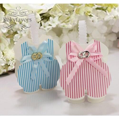 48pcs Baby Dress Cand Boxes Baby Shower Gift Package Birthday Party Sweet Box Reception Gift Box Baptism Table Decors