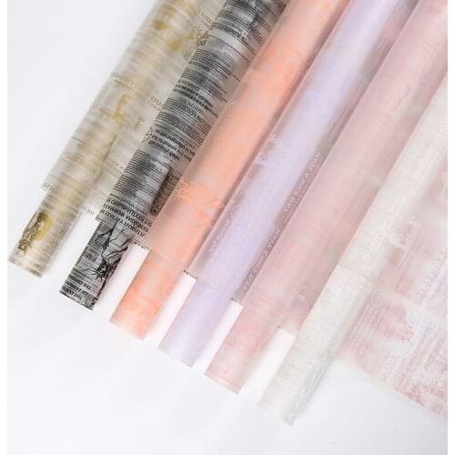 58x58cm English Letters Flowers Wrapping Paper OPP Cellophane Bouquet Wrapping Paper Flower Shop Material