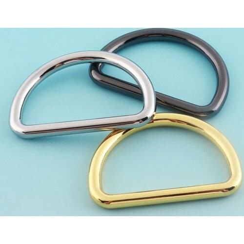 6pcs 25mm/30mm/38mm/50mm Zinc alloy D Rings Gold Plated d Buckles Metal D Rings Belt Strap Buckles Bag notions Strong D rings