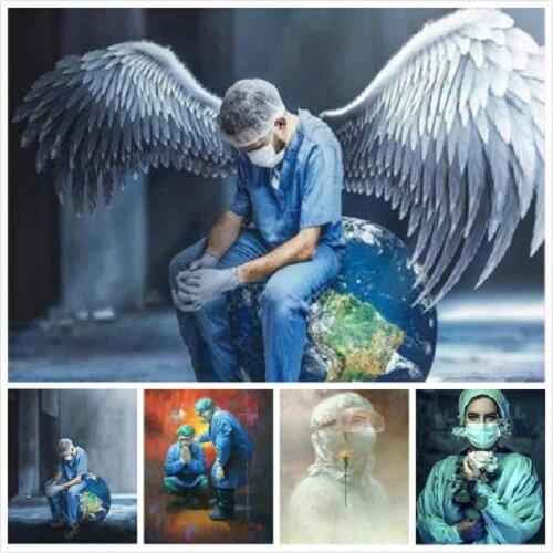 Diamond Embroidery Doctor angel Embroidery cross needle diamond painting package Mosaic sale rhinestone art handmade gift