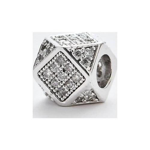 Mm diamond micro pave cz zircon cubic zirconia beads DIY Copper necklace bracelet connectors accessories ryh2