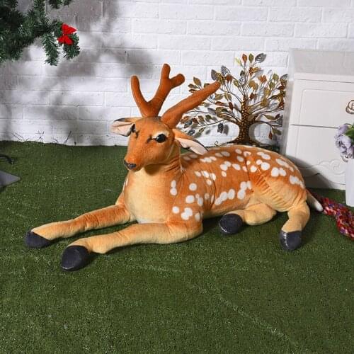 Large plush real life lying sika deer toy simulation deer doll gift about 108cm xf2984