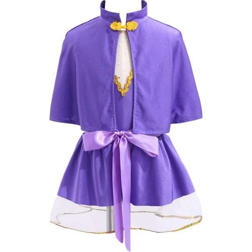 Children Circus Ringmaster Show Trapeze Costume Kids Girls Cape Tutu Skirt Wristband Halloween Cosplay Party Performance Outfits