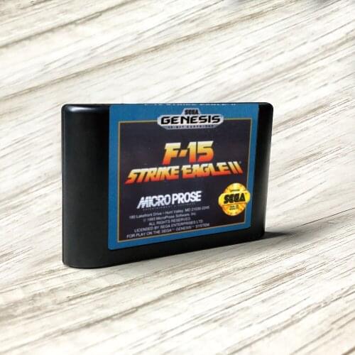 F-15 Strike Eagle II - USA Label Flashkit MD Electroless Gold PCB Card for Sega Genesis Megadrive Video Game Console