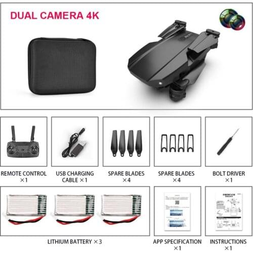 F97 WIFI RC Drone 4K HD Dual Camera Wide Angle Shooting 360 Degree Roll Headless Mode Music MV Editing Foldable Camera Drone