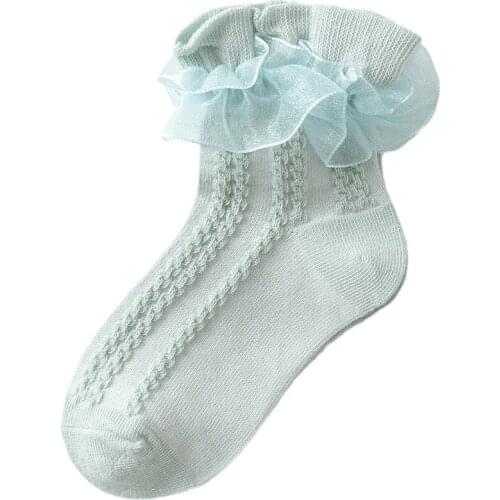 Girl Lace Cotton Quality Socks Breathable Mesh Socks Children School Socks Girl Princess Dressing Stages Socks Size 21-38