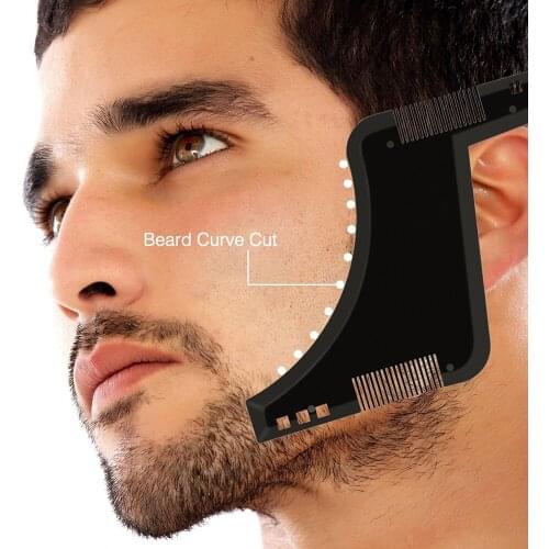 Hot 1PC Beard Guide Shaper Template Beard Comb Double-edged Beard Shaping Tool for Beard Styling Shaping Works with Beard Razor
