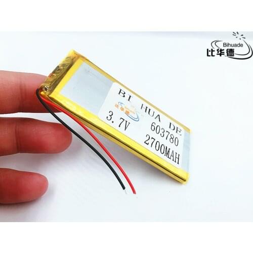 Li-po Newest 603780 Lithium Polymer Battery 3.7V 2700mAh Li ion Rechargeable Accumulator For Mobile Power Bank DIY E-book