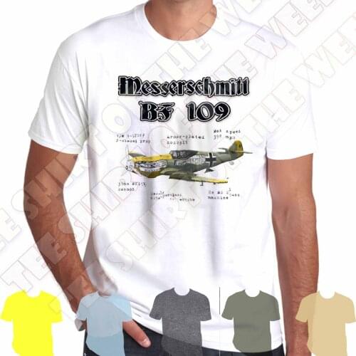 Messerschmitt Bf 109 German Ww2 Luftwaffe Fighter Plane Mens T-Shirt 2019 New Summer T Shirt Men 100% Cotton Cool Tee Shirts