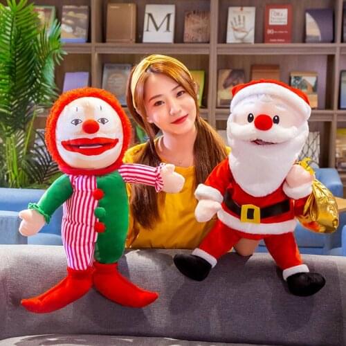Cute clown puppet doll Santa Claus hand puppet toy clown Santa Claus performance props puppet props gifts for children